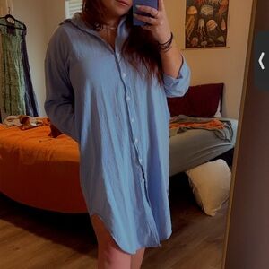 Elegant Blue Midi Dress